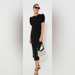 POMANDER PLACE TUCKERNUCK Black Short Sleeve Vesty Midi Dress Small